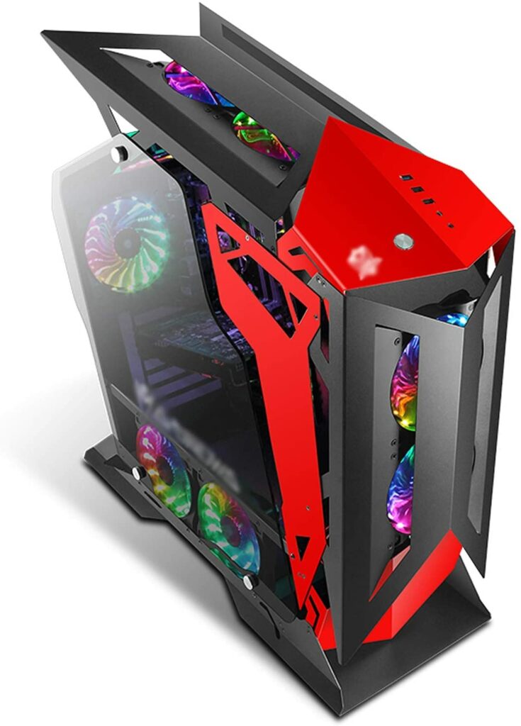JF-TVQJ one of the Best gaming PC case in red bright color