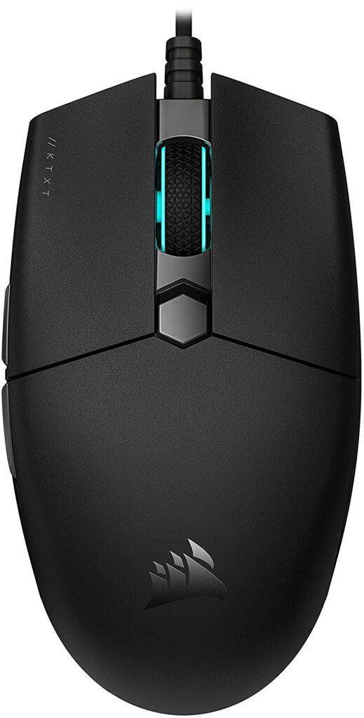 Black mouse from Corsair katar pro didplayed.
