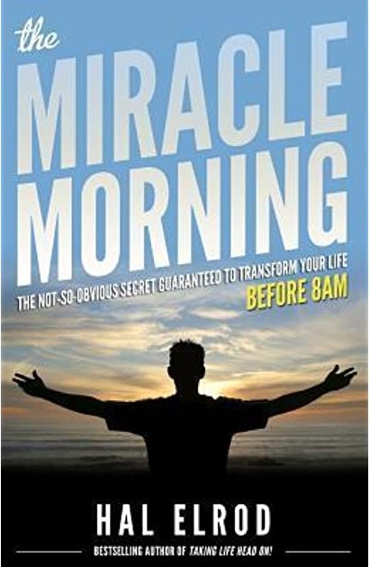 Miracle morning book productivity book cover in blue color and clouds