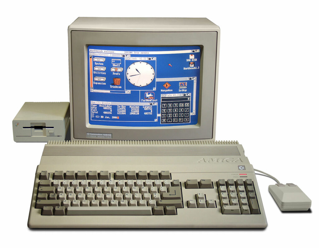 Amiga a500 console set in white color