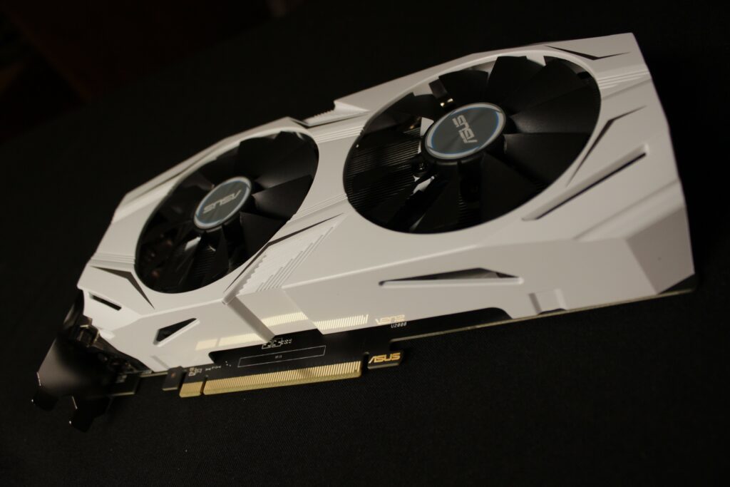 white color ASUS Graphics card with PCIe