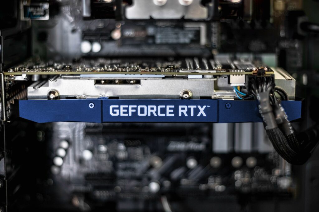 Geforce RTX installed in a computer